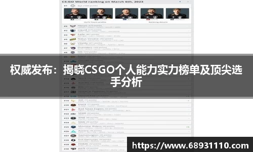 权威发布：揭晓CSGO个人能力实力榜单及顶尖选手分析