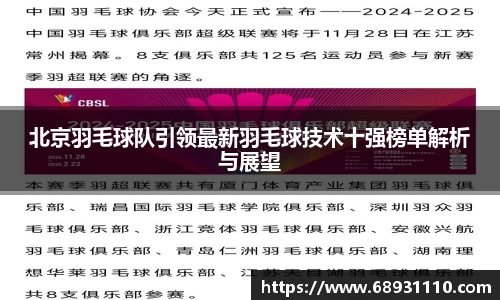 北京羽毛球队引领最新羽毛球技术十强榜单解析与展望